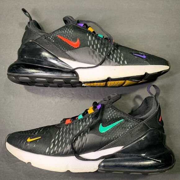 Nike Air Max 270 Men's Black Green Red Sneakers Shoe Size 8.5 - Picture 3 of 10
